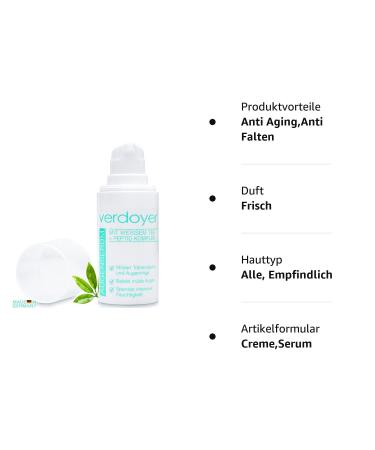 Verdoy Eye Serum for Dark Circles & Wrinkles - Anti-Fold Smoothing Eye Care with White Tea & Peptides - Made in Germany - Buy Online on GoSupps.com