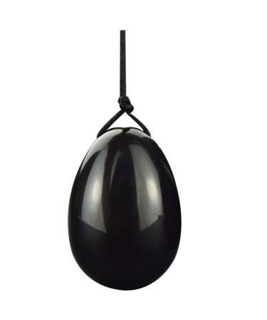 Exceart yoni egg massage massage stone obsidian 45x30mm postpartum relaxation vaginal cone exercise pelvic muscles train women mother women muscles health care at home black