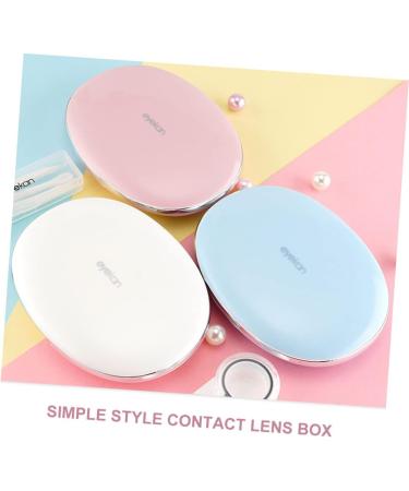 JECOMPRIS Decorative Lens Container & Holder - Invisible Cobblestone Cleaning Box for Contact Lenses | Rosa 10.2x7.8cm - Buy Online on GoSupps.com