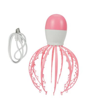 Frcolor massager scalp hand-head massage tingling head massage with tingling head scratch head guasha-scratch handy baby octopus tools ABS pink