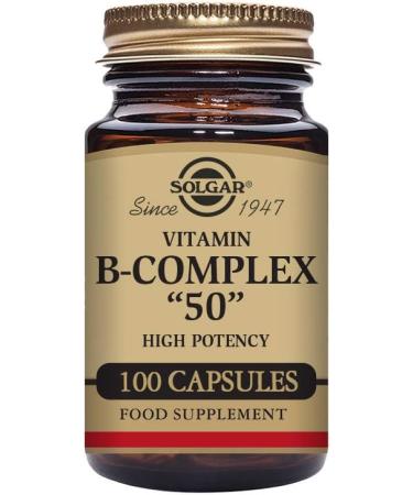 Solgar Vitamin B-Complex 50 High Potency Supports Mental Performance Reduces Tiredness & Fatigue 100 Vegetable Capsules