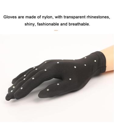 Guangcailun Fashion Figure Skating Gloves - Breathable UV Protection & Crystal Design for Cycling & Outdoor Performance - Buy Online on GoSupps.com
