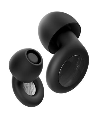 Ear Plugs for Sleeping Noise Cancelling Perfect -30dB Reusable Silicone Earplugs for Noise Reduction Hearing Protection Ear Plugs for Focus Study Work Sleep 4 Size Eartips in XS/S/M/L-Black Medium
