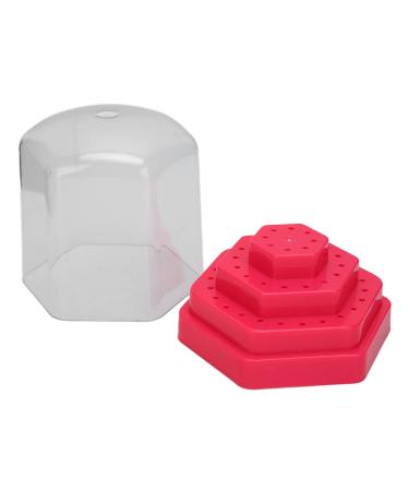 Nail Drill Bits Box Case Nails Necessary Tool Nail Drill Bits Storage Stand for Nail Salon for Home Use(pink)