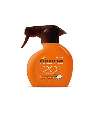 Bilboa Bilboa Sun Trigger Coconut Glow SPF 20 Sun Cream Spray with Coconut Oil & Vitamin E Lightweight on Skin Water Resistant Sun Protection 250ml