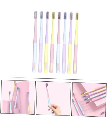 Partykindom 8-Pack Macaron Toothbrushes - Travel-Friendly Oral Care Tools for Adults | Japanese Design Tooth Cleaning Brushes - Buy Online on GoSupps.com