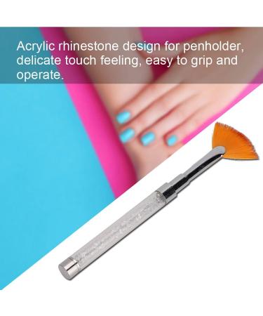 ANKROYU Fan Shaped Nail Art Pen Brush with Rhinestone Handle Nail Art Flower Drawing Pen Glitter Art Drawing Fan Pen Liner Brush Dust Powder Remover Nail Brush(B) - Buy Online on GoSupps.com