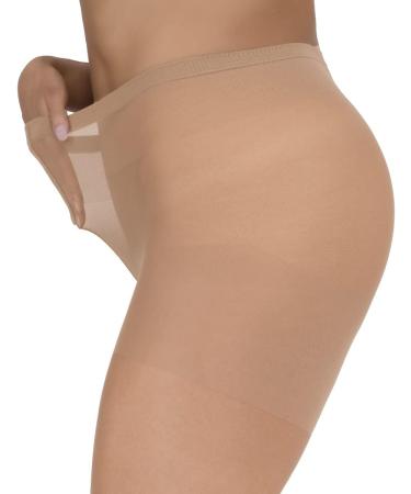 Sarah Borghi Women's Plus Size 15 Den Tights - Open Toes Thigh Anti-Rubbing Made in Italy - 3XL Camel - Buy Online on GoSupps.com