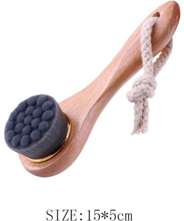 Facial Cleansing Brush Manual Face Brush Bamboo Charcoal Bristles Wooden Handle for Washing Face Deep Pore Exfoliation Wash Makeup Massaging Brush - Buy Online on GoSupps.com
