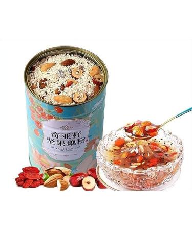 Osmanthus nut lotus root powder soup instant brewed and ready to eat red jujube nut soup rose flavored full belly snack fruit soup Nutritional breakfast gift (Grain lotus root powder 4 can)