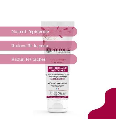 CENTIFOLIA | Anti-Stain Hand Care | Hands Protected from Aggression | Decrease in the Color of Spots | Smooth Skin and Reduced Spots | Made in France | Organic | Vegan | 50ml - Buy Online on GoSupps.com