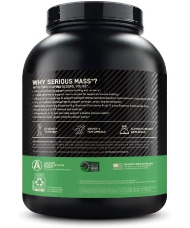 Optimum Nutrition Serious Mass Banana Flavour Protein Powder - High Calorie Weight Gainer with 25 Vitamins and Minerals, Creatine, and Glutamine - 8 Servings (2.73 kg) - Buy Online on GoSupps.com