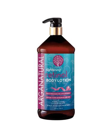 Arganatural Tightening Body Lotion with Retinol  Caffeine & Hyaluronic - Helps Tighten & Nourish Aging Skin  Normal to Cellulite Prone Skin  for all Skin Types 32oz / 960ml - Amazon Exclusive 32 Fl Oz (Pack of 1)