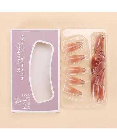 24Pcs/Set Press On Nails Gold border French gradient pure desire style Length False Nails Acrylic Fake Nails Full Cover Nails Tips Artificial Finger Manicure Press on nails for Women and Girls - Buy Online on GoSupps.com