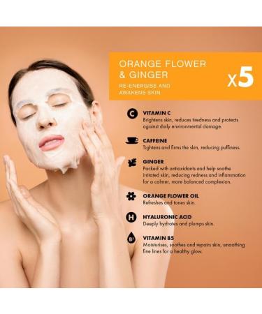 Happy Skin Facial Masks for all skin types over 1 million sold detoxifying charcoal whitening rose & green tea lavender & chamomile vitamin C orange & ginger white 20 pieces - Buy Online on GoSupps.com