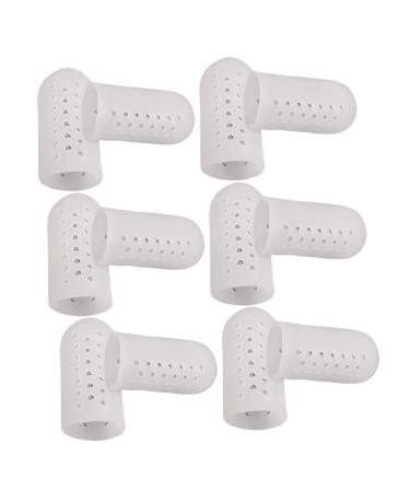 BESPORTBLE 6 Pairs/12pcs Silicone Gel High Heel Protectors Hammertoe Tubes Blister Tube Toe Protector Tubes Protection Tools Costume Accessories Anti-Friction Toe Cover Protective Case White 4.5X2.1 cm