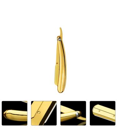 Lurrose Engraved Razor Holder - Manual Galvanized Handle for Bortschneider Straight Razor & Shaver - Rustproof Steel Stylish Gold Finish | International Shipping - Buy Online on GoSupps.com