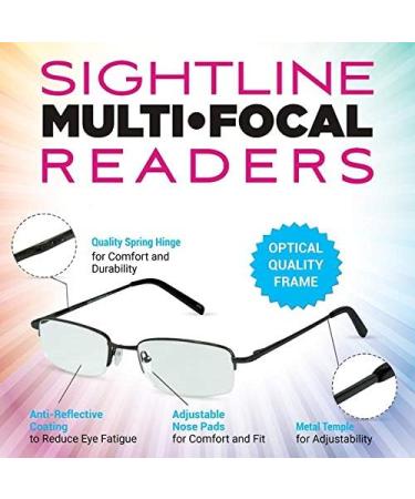 Buy Sightline Multifocus Reading Glasses 6000 Gunmetal - 2.50 Magnification | Stylish & Comfortable | International Shipping Available - Buy Online on GoSupps.com