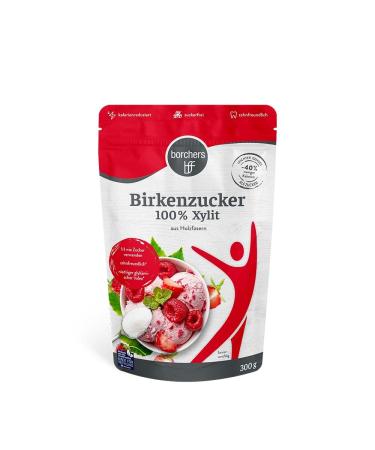 borchers birch sugar 100% xylitol | sugar alternative | sugar substitute | sweetener | made from wood fibers | 300g 300 g (1 pack)