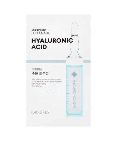 MISSHA Mascure Hydra Solution Sheet Mask HYALURONIC ACID facial mask Korean cosmetics sheet mask for dry skin set 3 pcs