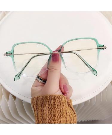 Fuqinqingoz Oversized Fashionable Reading Glasses | Anti-Blue Light +350 Green | Tiredness Alleviation & Flat Light Mirror - Buy Online on GoSupps.com