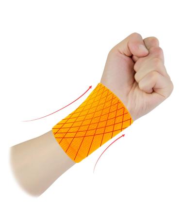 BESPORTBLE Sports Wrist Brace - Compression Wristband for Men & Kids - Exercise Support & Elasticity - Orange Hand Wraps - Buy Online on GoSupps.com