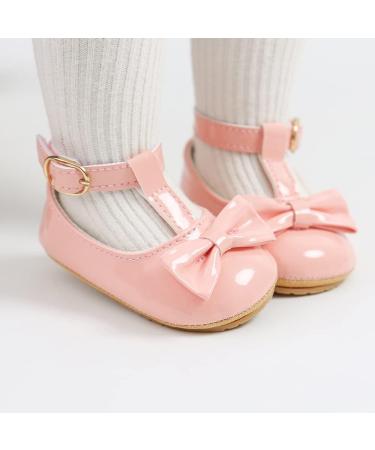 Baby Anti-Slip PU Leather First Walking Shoes| 12-18 Months Pink| Soft Sole Toddler Sneakers for Boys and Girls| Infant Prewalkers with Sock| 0-18 Months - Buy Online on GoSupps.com