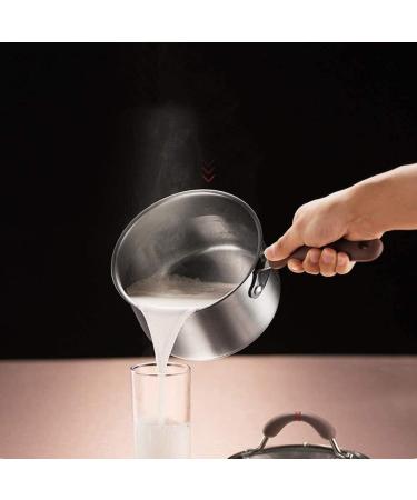 Nonstick Milk PanMilk Pan Cooking pots Milk Pan Household Multifunctional Stainless Steel Non-Stick Pan Inner Wall with Scale Label with Glass Cover - Buy Online on GoSupps.com
