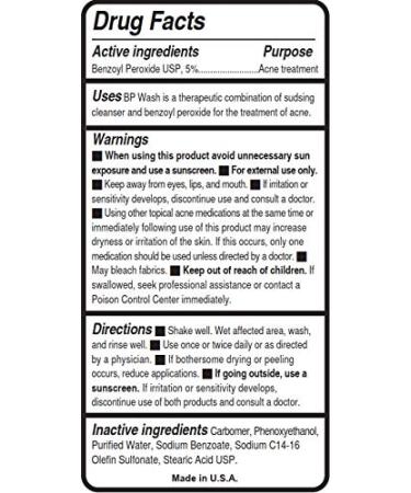 Tutta La Pelle Benzoyl Peroxide 5% Wash - Acne Treatment for Face, Body, Butt & Back 6.7 oz - Buy Online on GoSupps.com