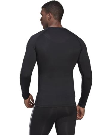 Buy Adidas Male Techfit 3-Stripes Long Sleeve Top T-Shirt for Adults - Black | International Shipping Available - Buy Online on GoSupps.com