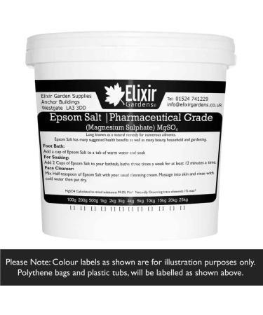 Elixir Gardens Epsom Bath Salt Pharmaceutical Grade 10kg Supplied in Tub 10 kg (Pack of 1) - Buy Online on GoSupps.com