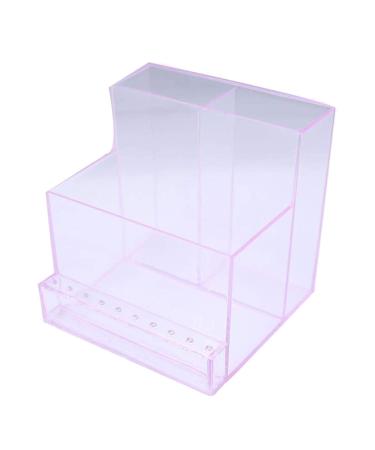 10-Hole Transparent Pink Nail Drill Bit Storage Box | Acrylic Manicure Accessory Holder - Buy Online on GoSupps.com