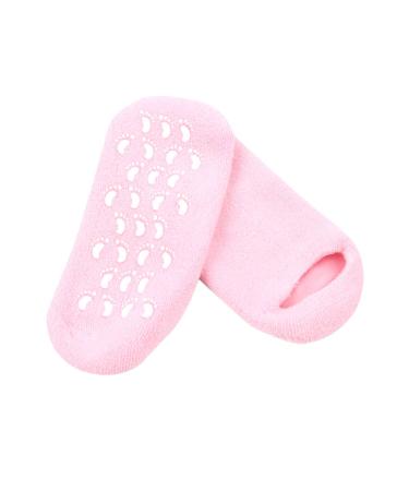 Exceart women's socks gel spa moisture sock 2 pairs gel moisture -giving socks pain relif callus forefoot damping gel socks inner feed (pink and blue)