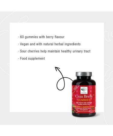New Nordic Cran Berry Gummies - 60 Vegan Gummies for Urinary Tract Health - Delicious Berry Flavor - Natural Herbal Ingredients for Adults - Buy Online on GoSupps.com