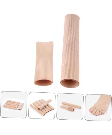 FRCOLOR Toe Tubes Sleeves 2pcs - Nylon Toe Caps for Finger Protection | Khaki High Heel Safety Toe Covers - Buy Online on GoSupps.com