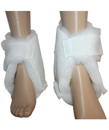 Anti decubitus heel protector - anatomical fit for the right foot - 1 piece - white - pile height approx. 28 mm - with velcro fastening