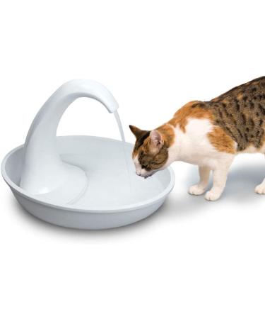 Pioneer Pet Swan Pet Drinking Fountain - 80oz Water Capacity (White Plastic) - Buy Online on GoSupps.com