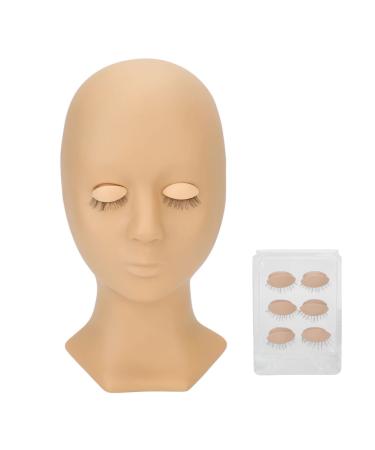 Exercise head for the eyelash extension silicone-up training head with 4 pairs of interchangeable eyes to practice the eyelash extension (02)