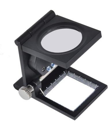 Mini Triple Fold Magnifier Portable Pocket Magnifier Zinc Alloy LED Light Magnifier with Scale for Reading Books Textile Collection Repair Jewelry Tools (10X 28mm) - Buy Online on GoSupps.com