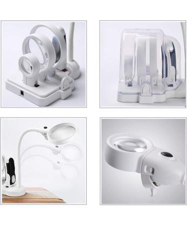 Magnifier Handheld and Desktop Magnifing Multi Functional 2X 5X 16X LED Lighted Folding Design with 6 Adjustable LED Lights for Reading Hobbies Crafts Workbench Diamond Art - Buy Online on GoSupps.com
