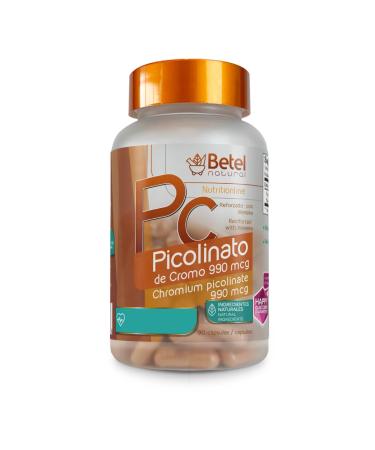 Premium Picolinato de Cromo Reforzado con Wereke Caps by Betel Natural - Healthy Carb Metabolism - 90 Capsules
