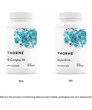 Thorne B-Complex #6 (formerly Multi-B #6) - Active Forms of Essential B Vitamins with Extra B6 as Pyridoxine and Pyridoxal 5'-phosphate - 60 Capsules - Buy Online on GoSupps.com