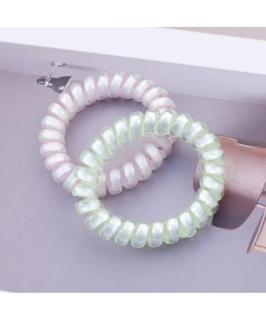 Monsper Luminous Hair Tie Set 8 Pack Mixed Color Ponytail Holders for Women and Girls - Elastic Coil Hair Ties Phone Cords - White - Buy Online on GoSupps.com