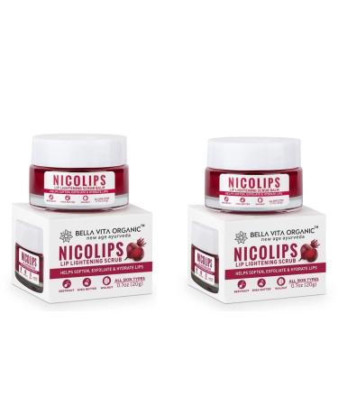 African Totto Bella Vita Organic NicoLips Lip Balm Scrub For Lightening & Brightening Dark Lips For Men & Women 20g Each