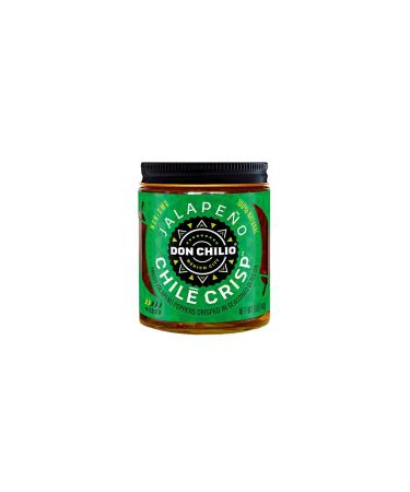 Don Chilio Chile Crisp  Crunchy Sliced Jalapenos Fried Chili Peppers in Hot Seasoned Oil  Mild - 0 Carb Keto - Use as Topping, Sauce, Condiment, Salsa Alternative (5oz Jar)