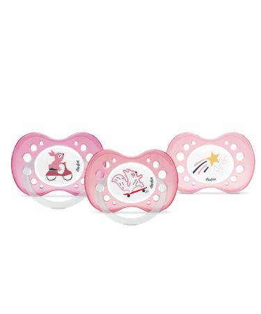 Dodie Schnuller anatomical +18 months BPA-free robust go girl/squirrel/shooting star at night 3-series set 3 pieces Girl/squirrel/shooting star night 3 pieces (1 set)