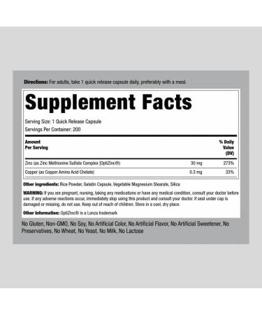 SPEC OptiZinc 30mg + Copper - 200 Capsules for Immune Support - Buy Online on GoSupps.com
