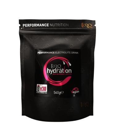 TORQ Torq Hydration Drink - Red Berries - Rapid Rehydration Electrolyte Powder - Hypotonic Profile Running - Cycling Sports Hydration Drink - 30 servings - 540 g