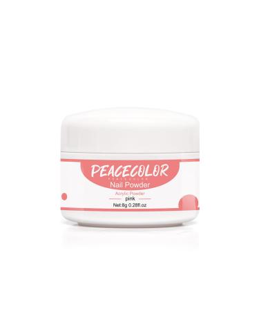 PEACECOLOR 8G Pink Acrylic Powder Professional Acrylic Nail Powder for Nail Acrylic Extension Nail Carving Long-Lasting No Nail Lamp Needed for Home DIY Nail Art color 155