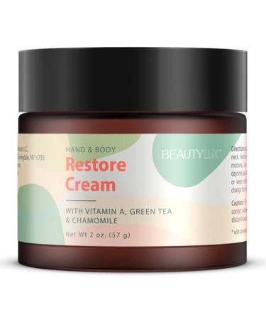 Hand & Body Restore Cream - with argan oil hyaluronic acid and vitamin complex to help deeply moisturize and nourish to help restore firm refine and target fine lines 2 oz.